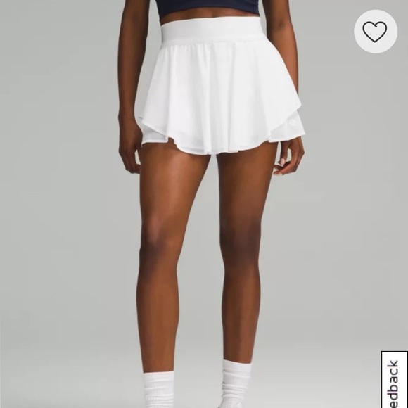 New Without Tag Lululemon Narrow Waistband Tennis Skirt- White Size 6 - Picture 2 of 15